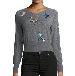 Cinq a Sept Embroidered fitted sweater